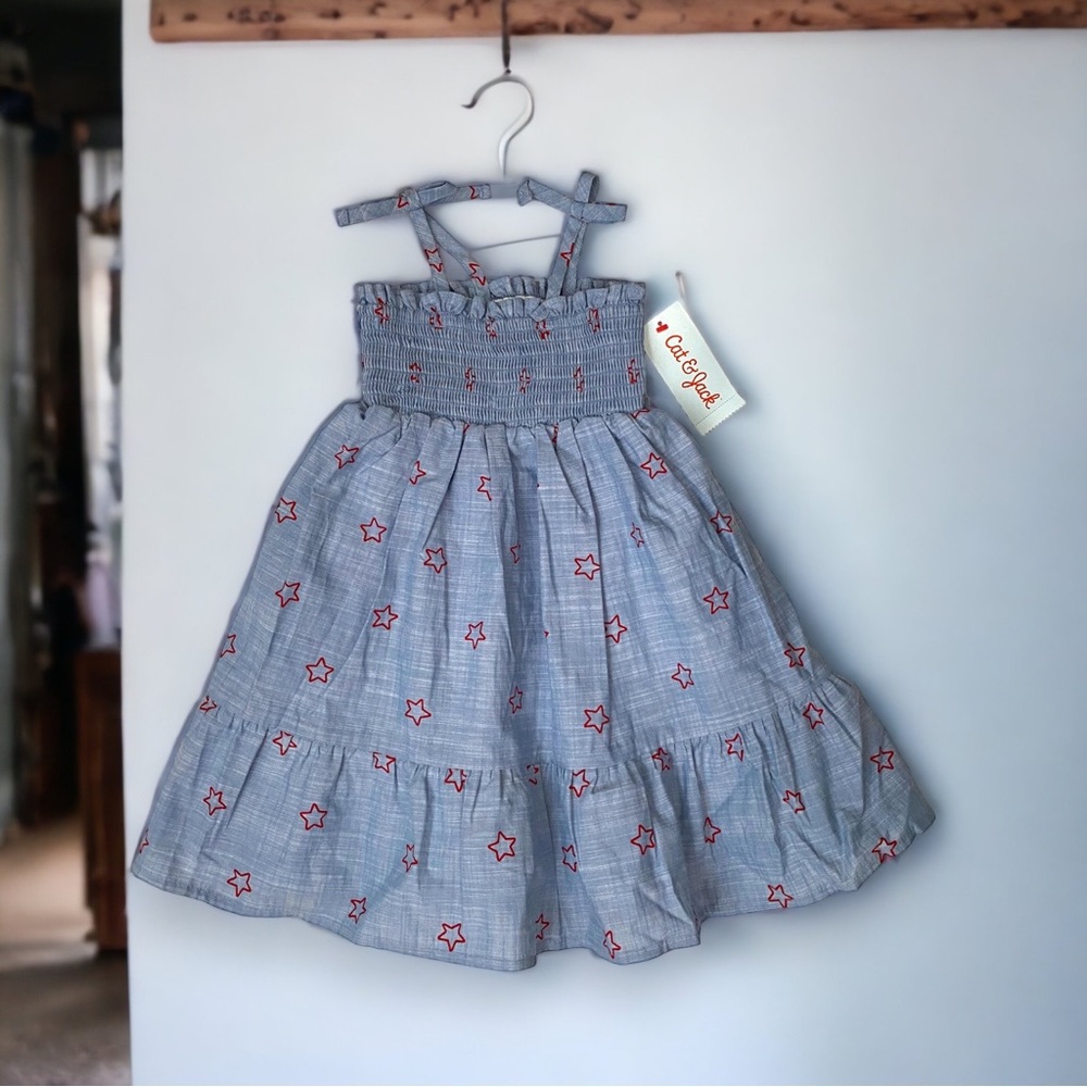 Cat & Jack Toddler Girls’ Smocked Sleeveless Tank Dress 3T 5T NWT